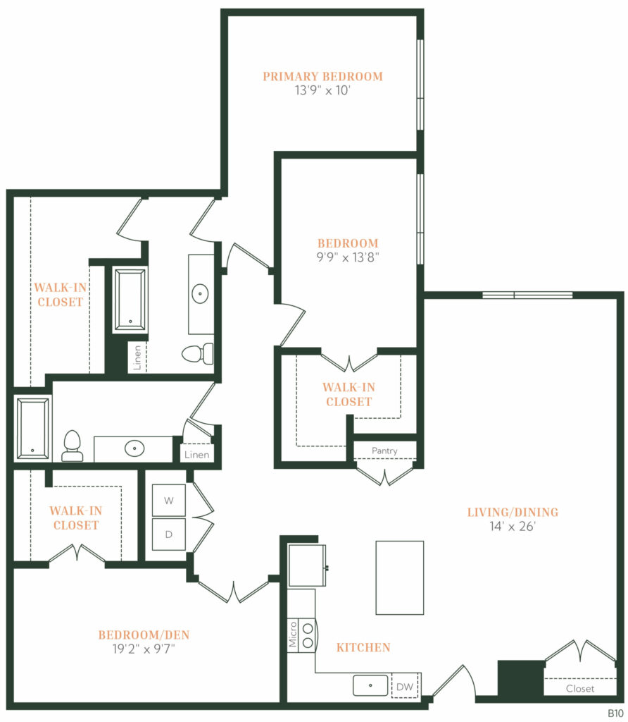 Find Joy in a New Lifestyle - C4 Three-Bedroom Luxury Apartment Floor Plan