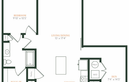 Opulent One-Bedroom Lynnwood Luxury Apartment at Alexan Access - A17 One-Bed/One-Bath Luxury Apartment Floor Plan